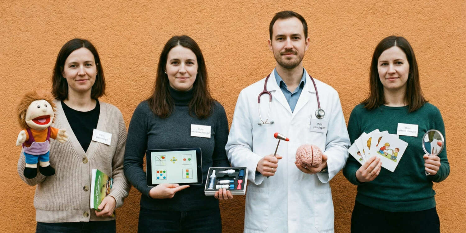 Четыре специалиста: психолог, нейропсихолог, невролог и логопед Четыре специалиста: психолог, нейропсихолог, невролог и логопед