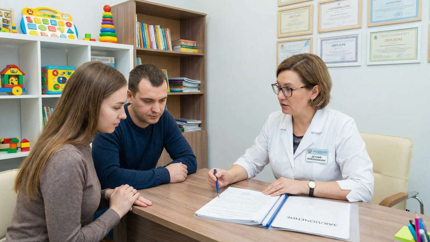 Нейропсихолог объясняет родителям что написано в заключение Нейропсихолог объясняет родителям что написано в заключение