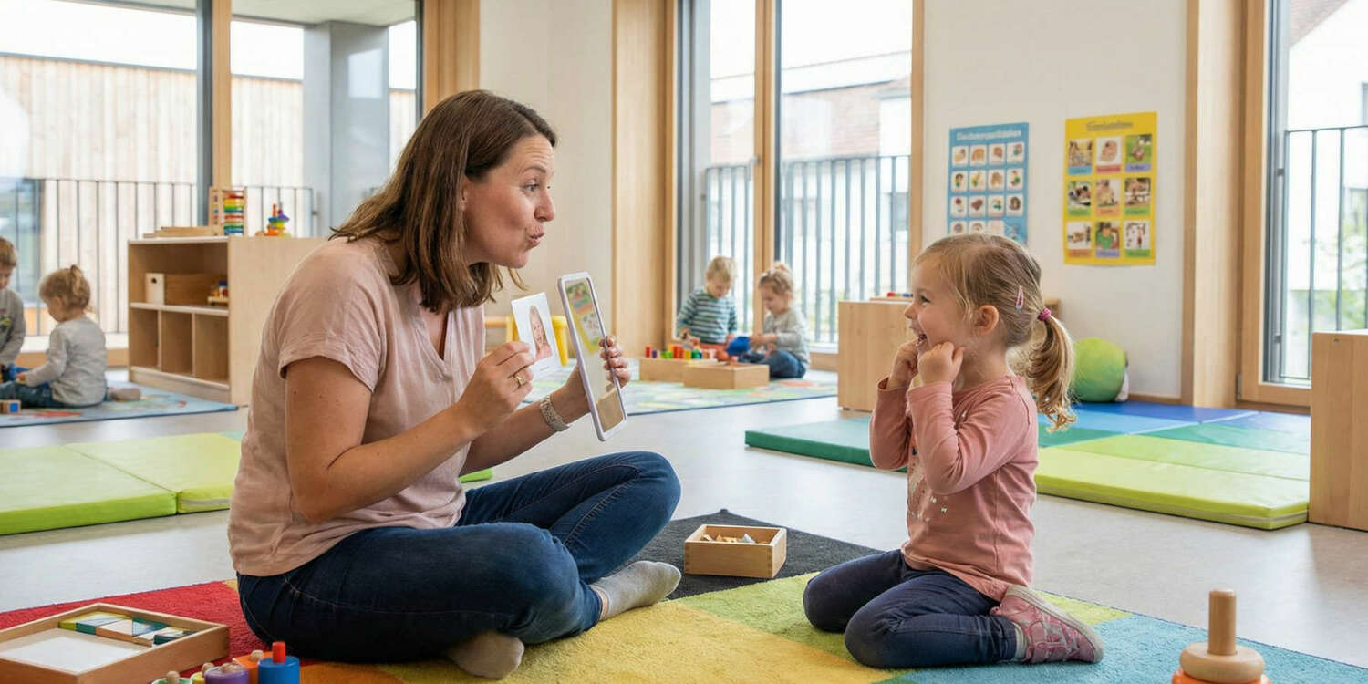 Логопед занимается с детьми в садике Логопед занимается с детьми в садике